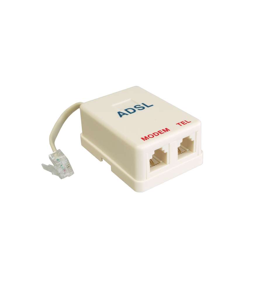 Filtro ADSL Polypool con Spina e 2 Prese 6/2P Filtro ADSL Polypool con Spina e 2 Prese 6/2P